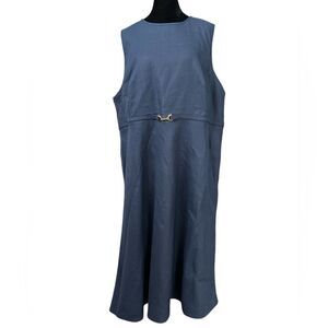 J. Crew Navy Sheath Size 24 Cotton Twill Jumper Dress Classic Modest